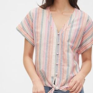 Gap tie-front striped top